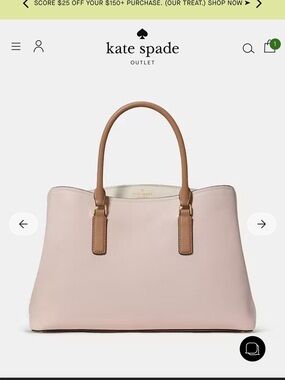 kate spade Pink Leather Tote with Tan Handles